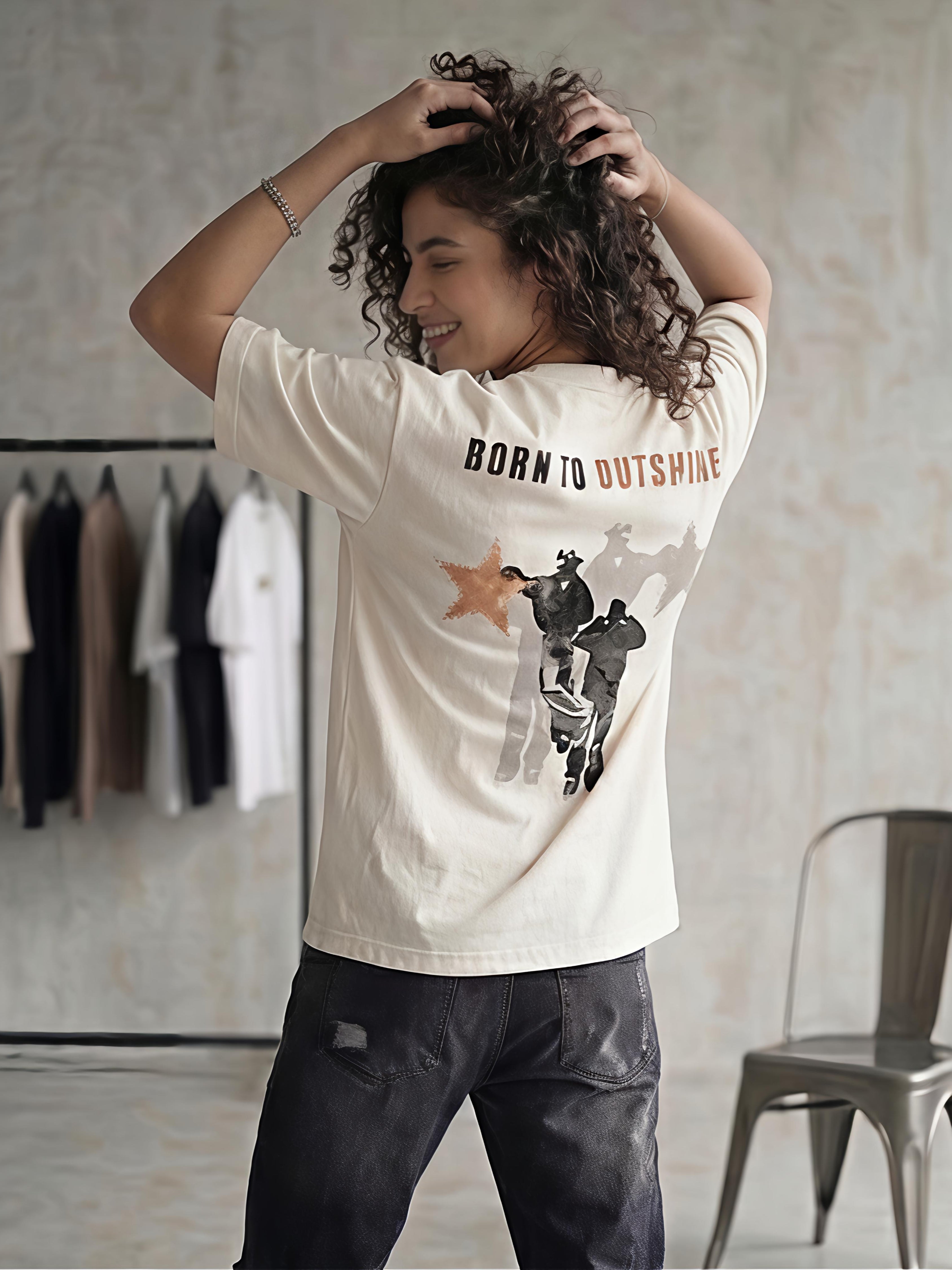 Born To Outshine — Off-White Oversized Tee