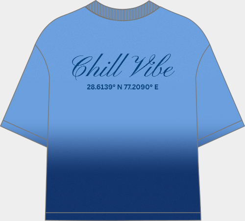 Blue Ombre Oversized Tee