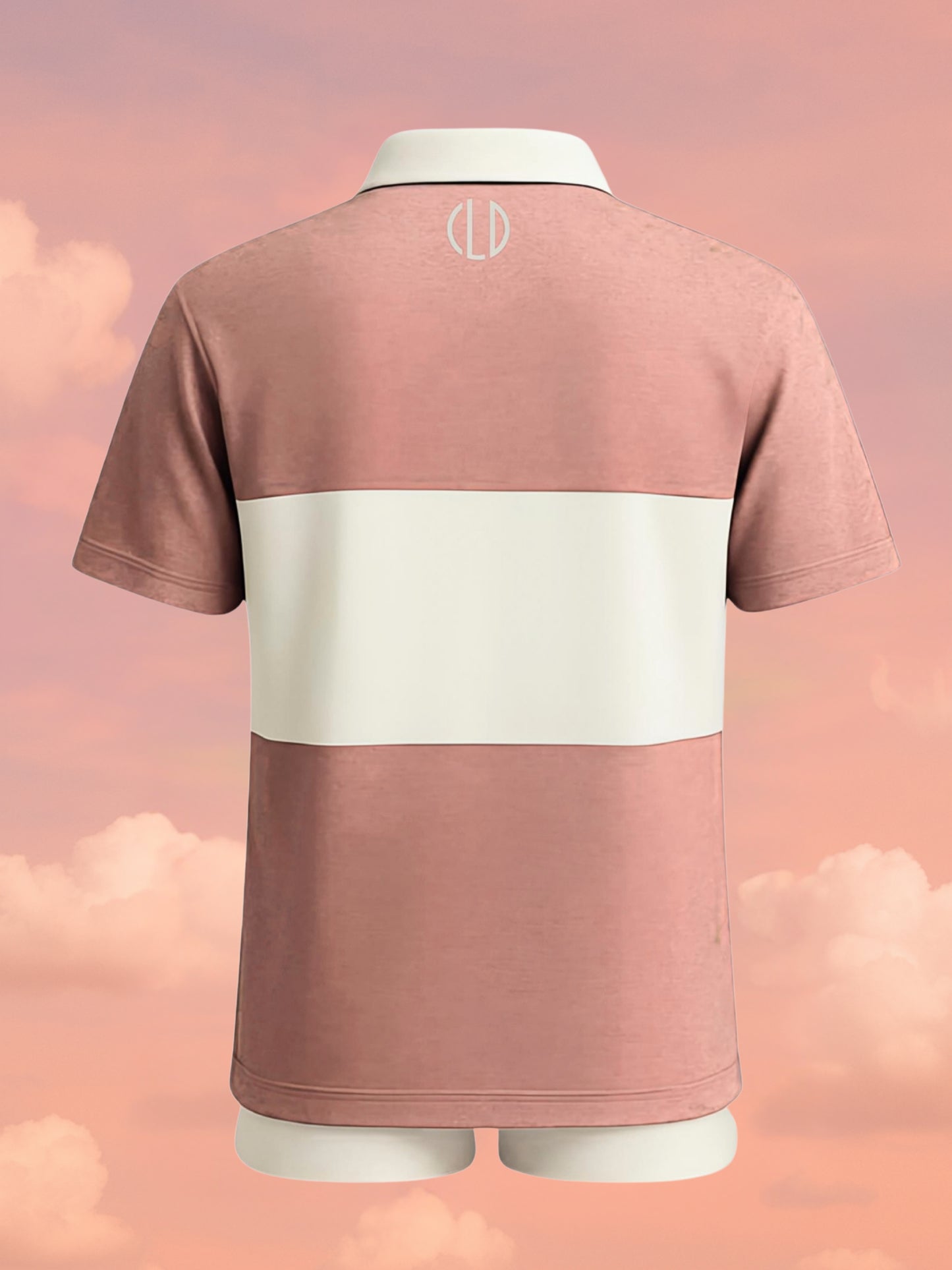 Sky pink white oversized polo