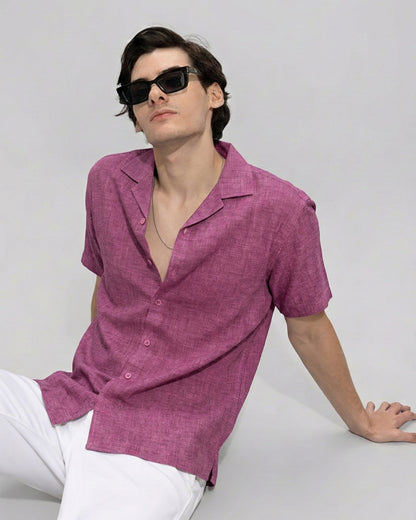 Dusty Plum Linen Oversized Shirt