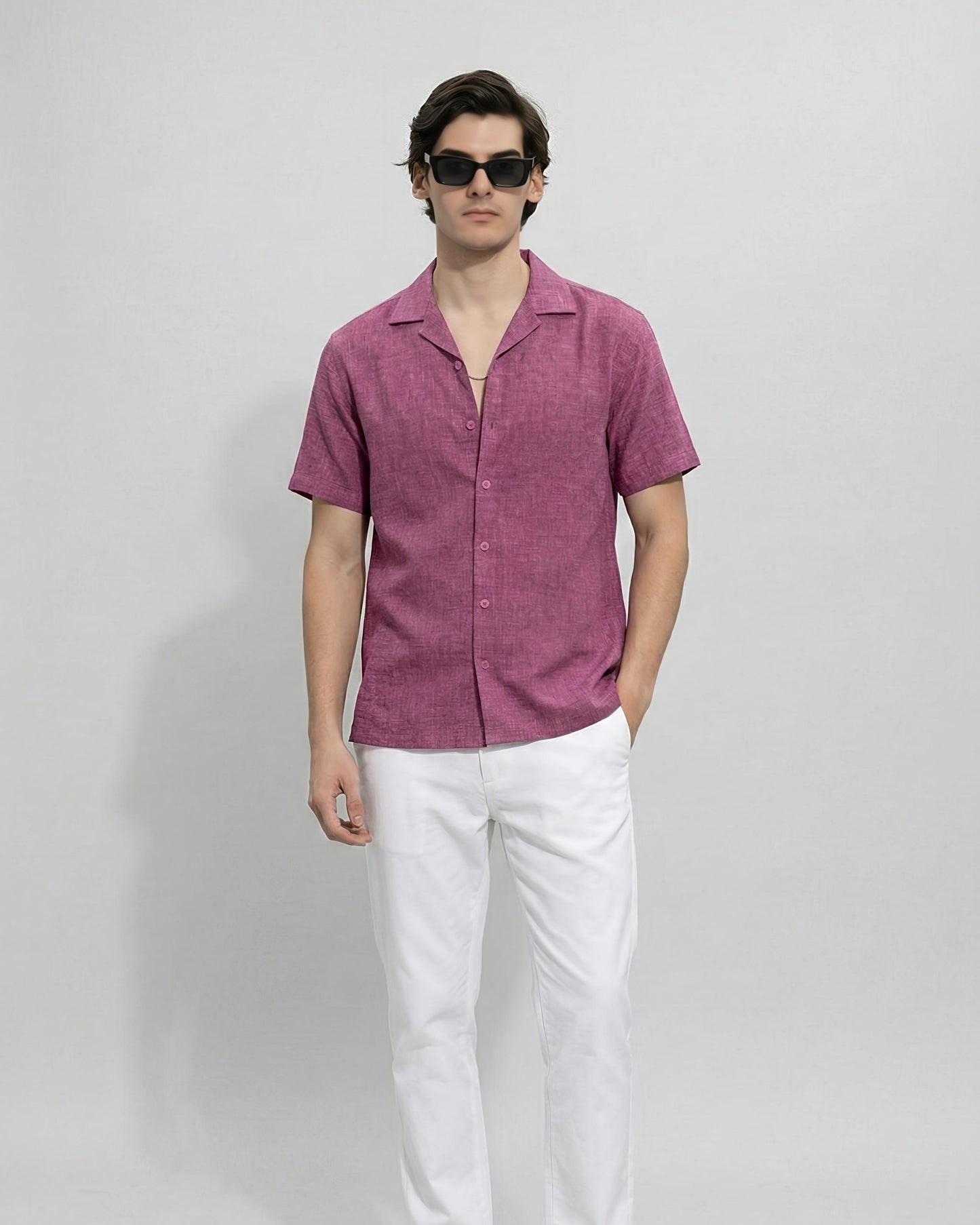 Dusty Plum Linen Oversized Shirt