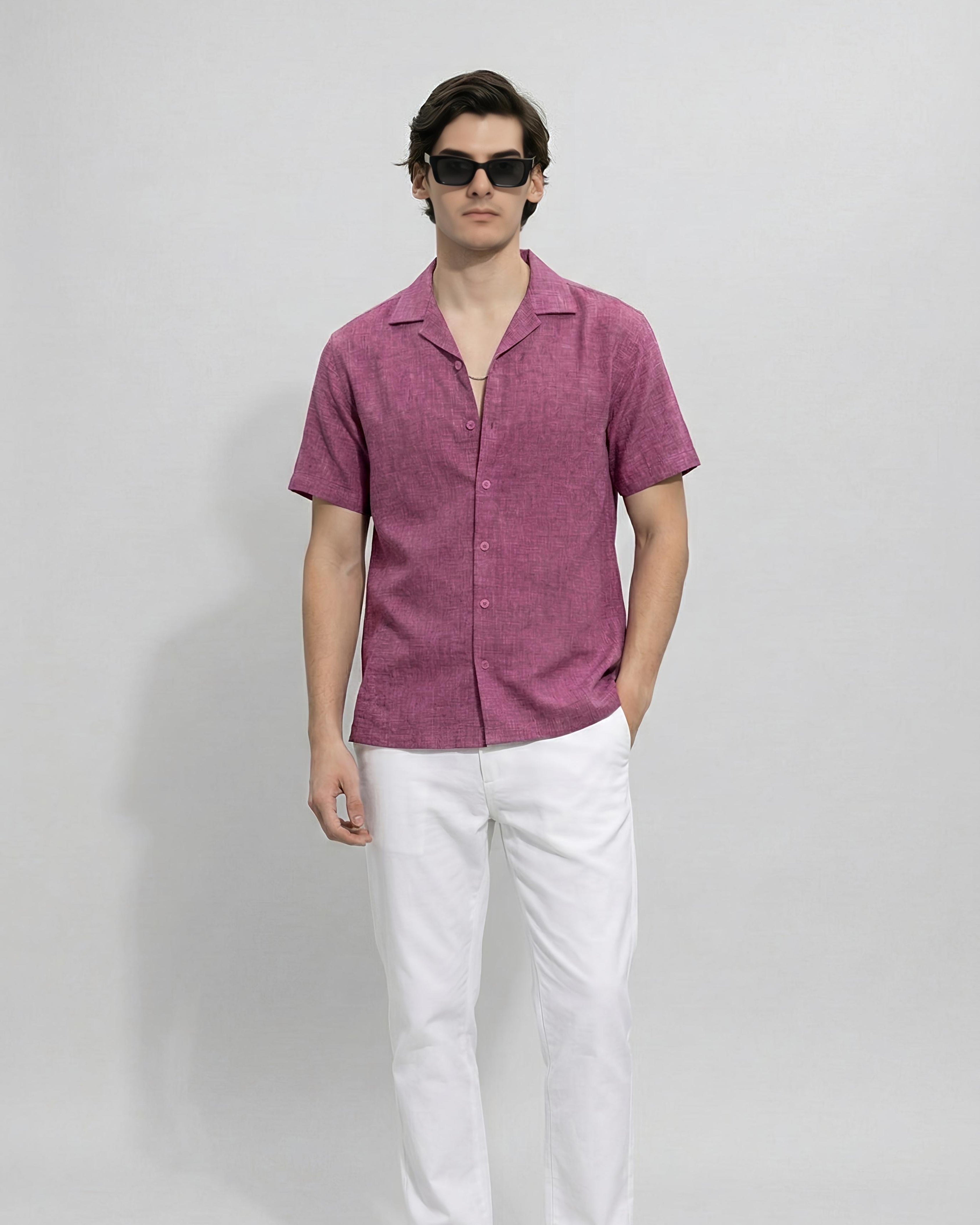 Dusty Plum Linen Oversized Shirt