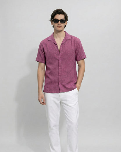 Dusty Plum Linen Oversized Shirt