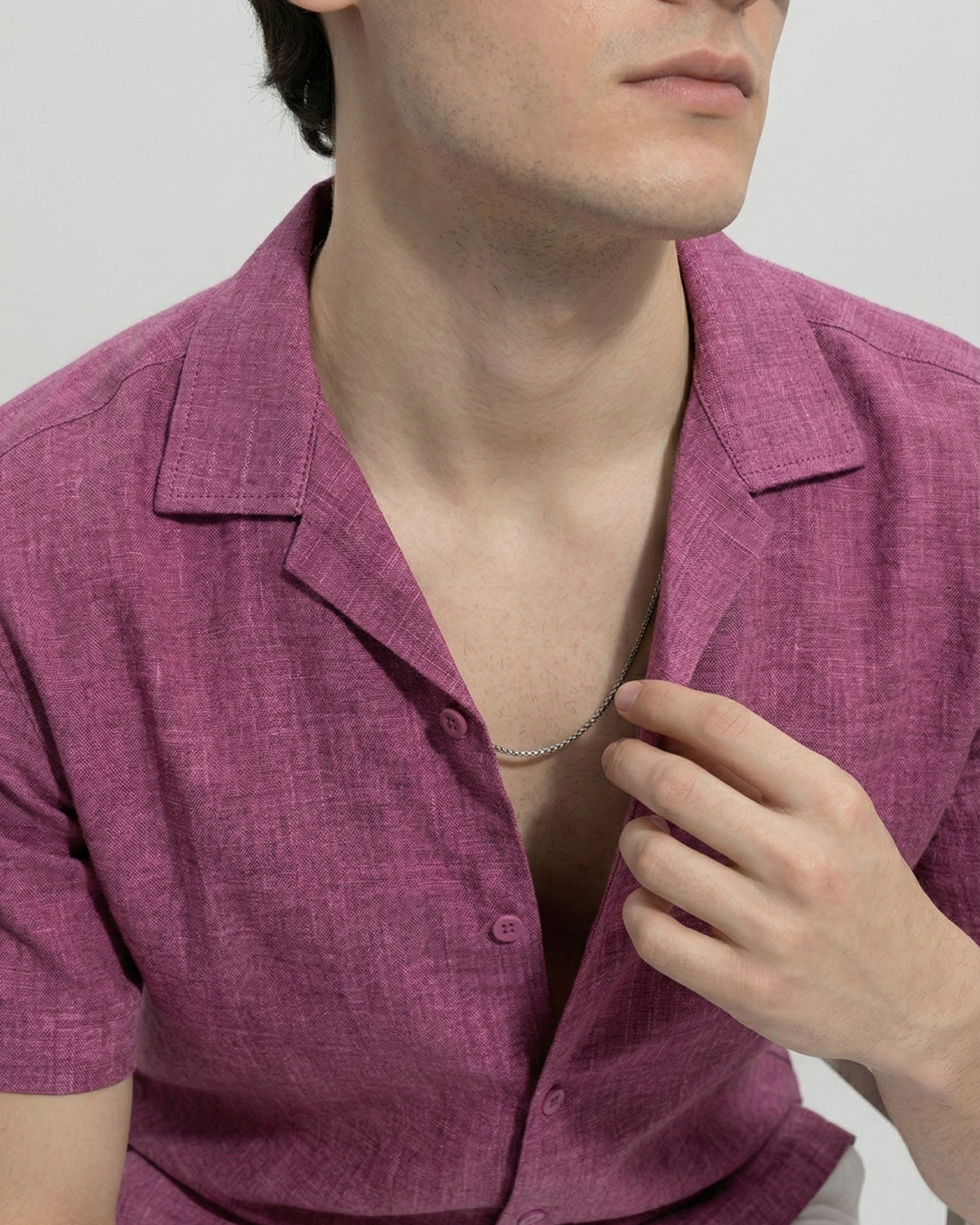 Dusty Plum Linen Oversized Shirt