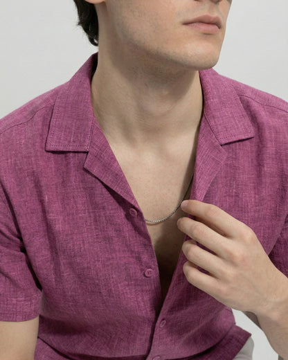 Dusty Plum Linen Oversized Shirt