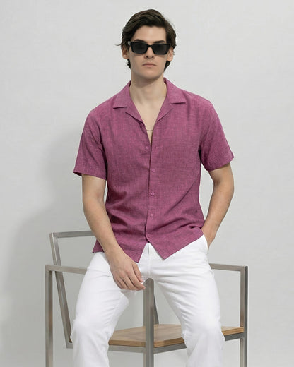 Dusty Plum Linen Oversized Shirt