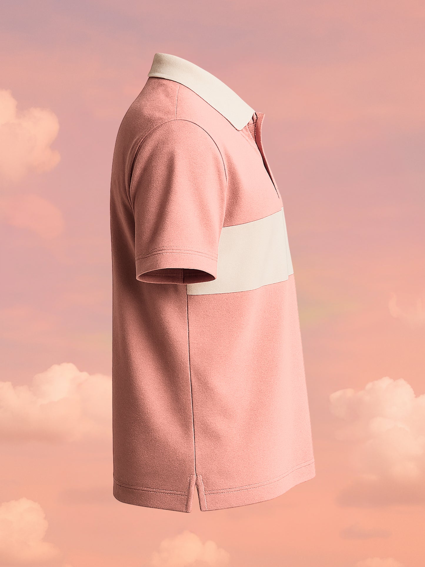 Sky pink white oversized polo