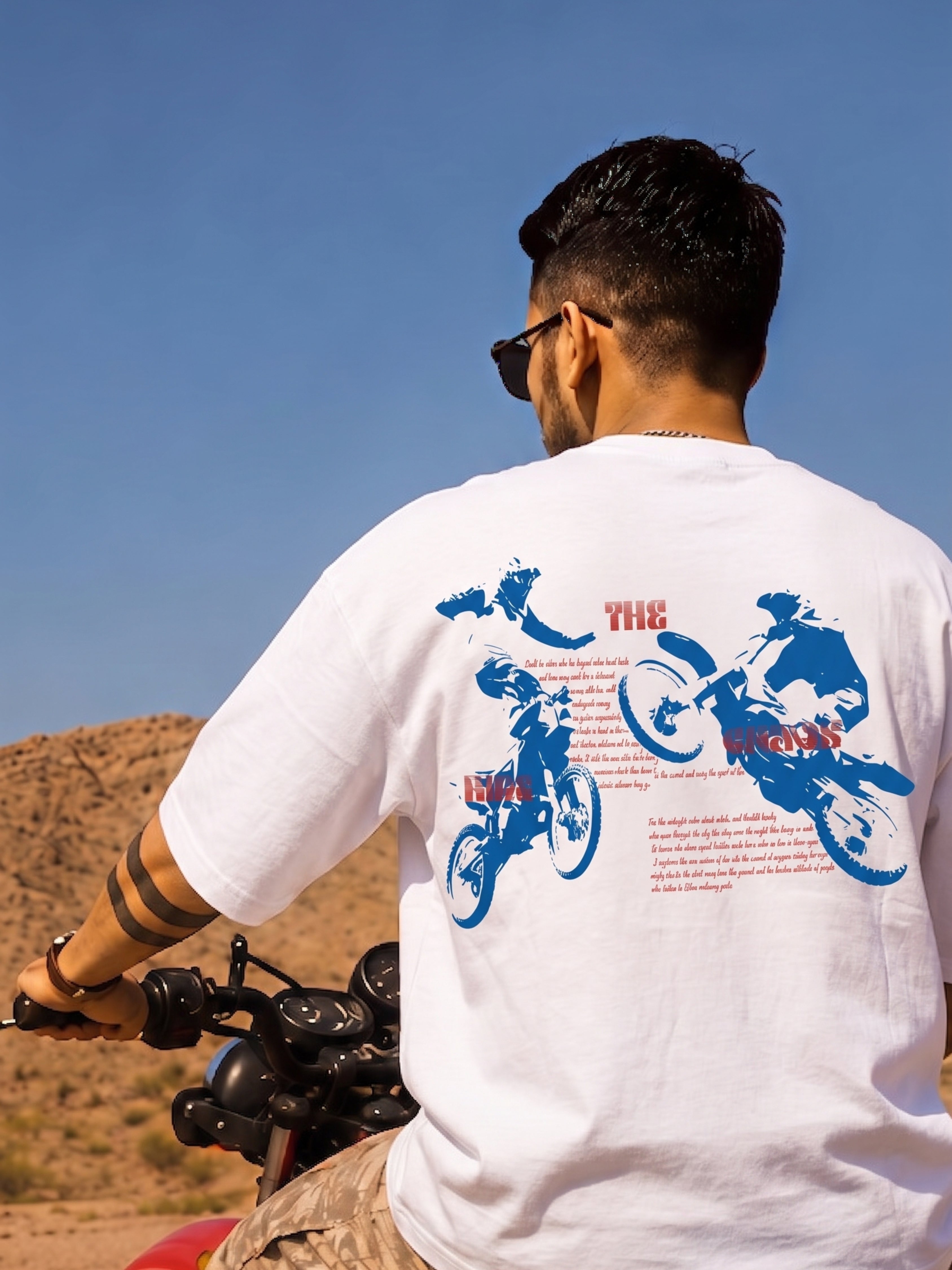 Born To Ride — White Oversized Tee
