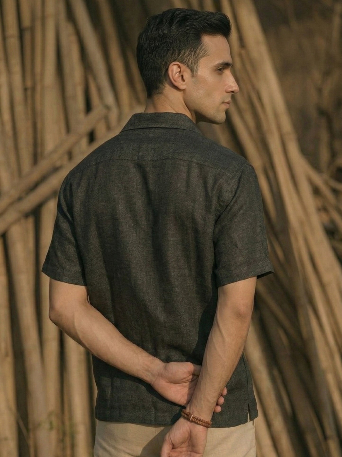 Black Linen Oversized Shirt