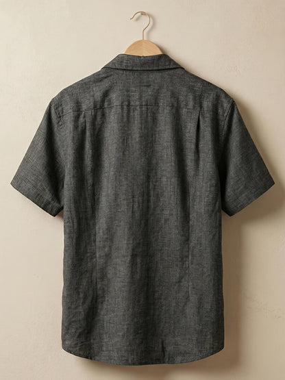 Black Linen Oversized Shirt