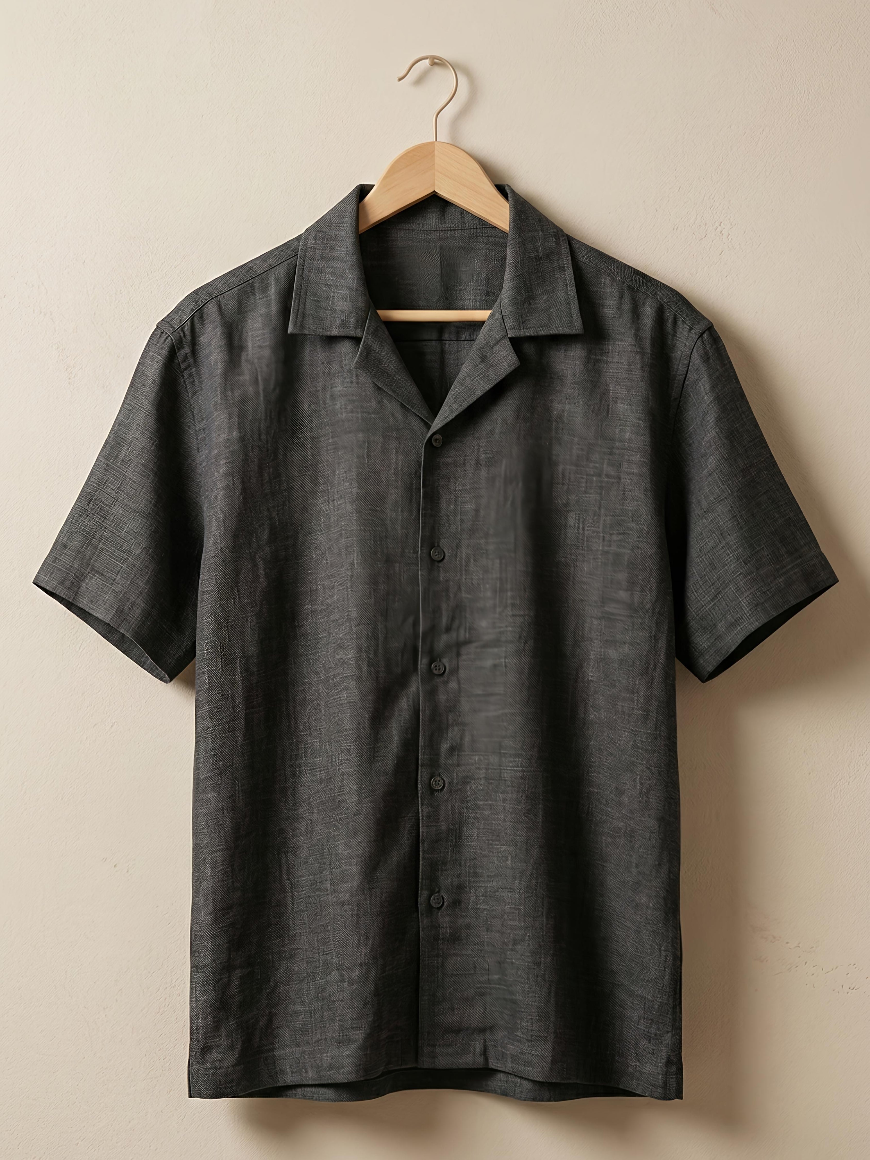 Black Linen Oversized Shirt