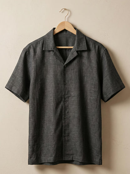 Black Linen Oversized Shirt