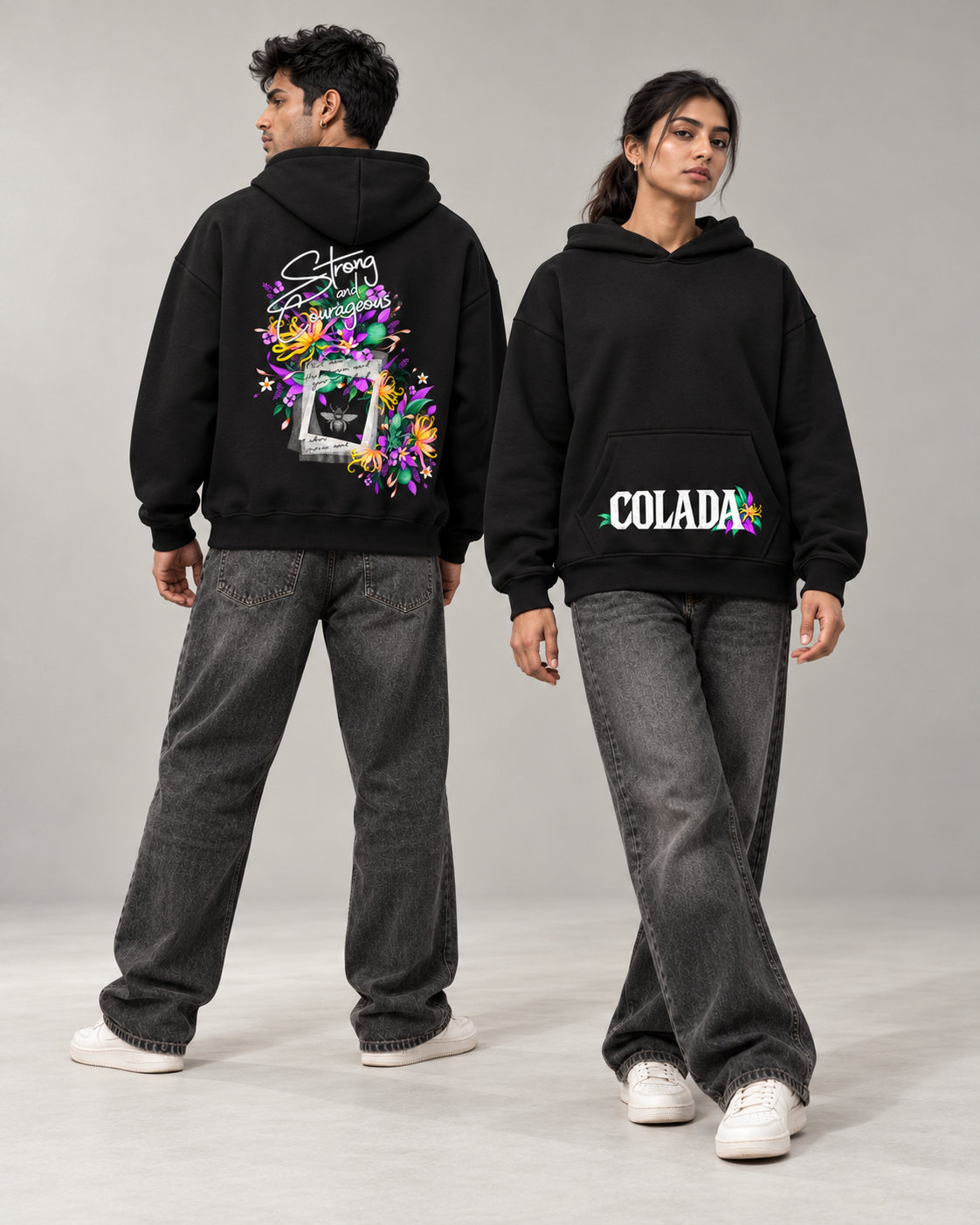 Strong And Courageous Boxy hoodie