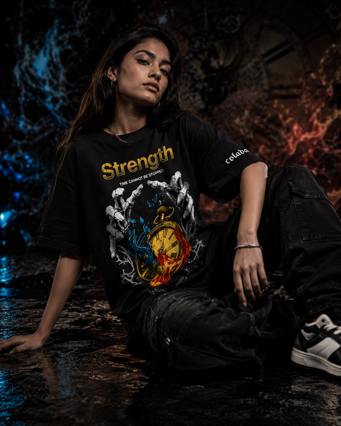 Strength — Black Oversized Tee