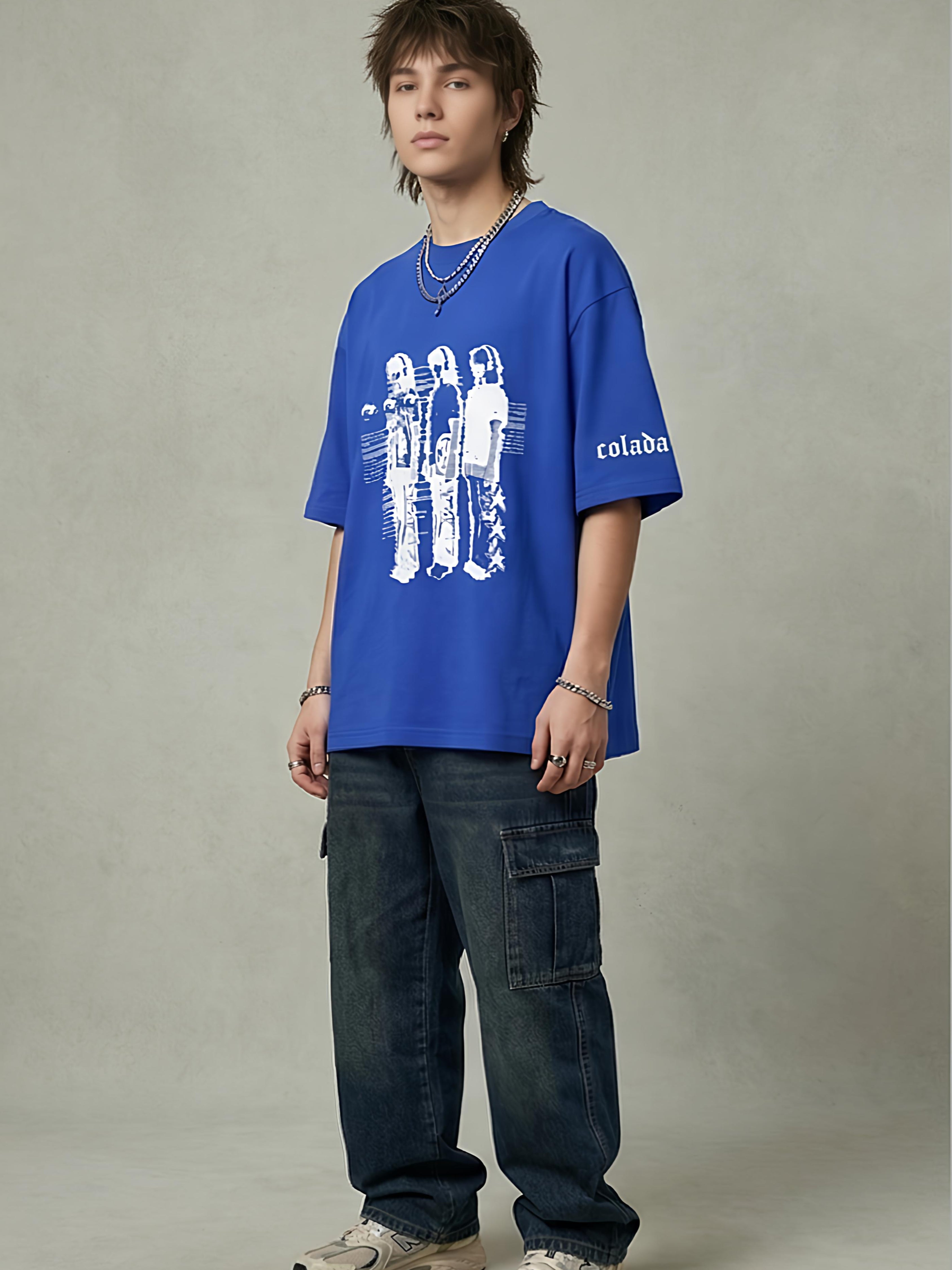 TAKE ME WHERE THE MUSIC — Royal Blue Oversized Tee