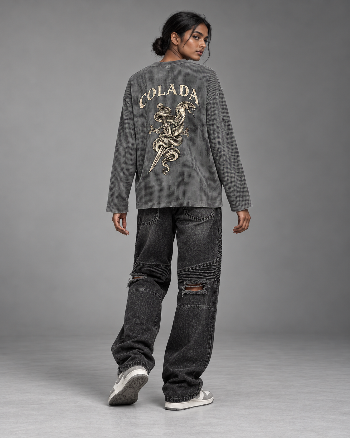 Acid Wash Grey Waffle