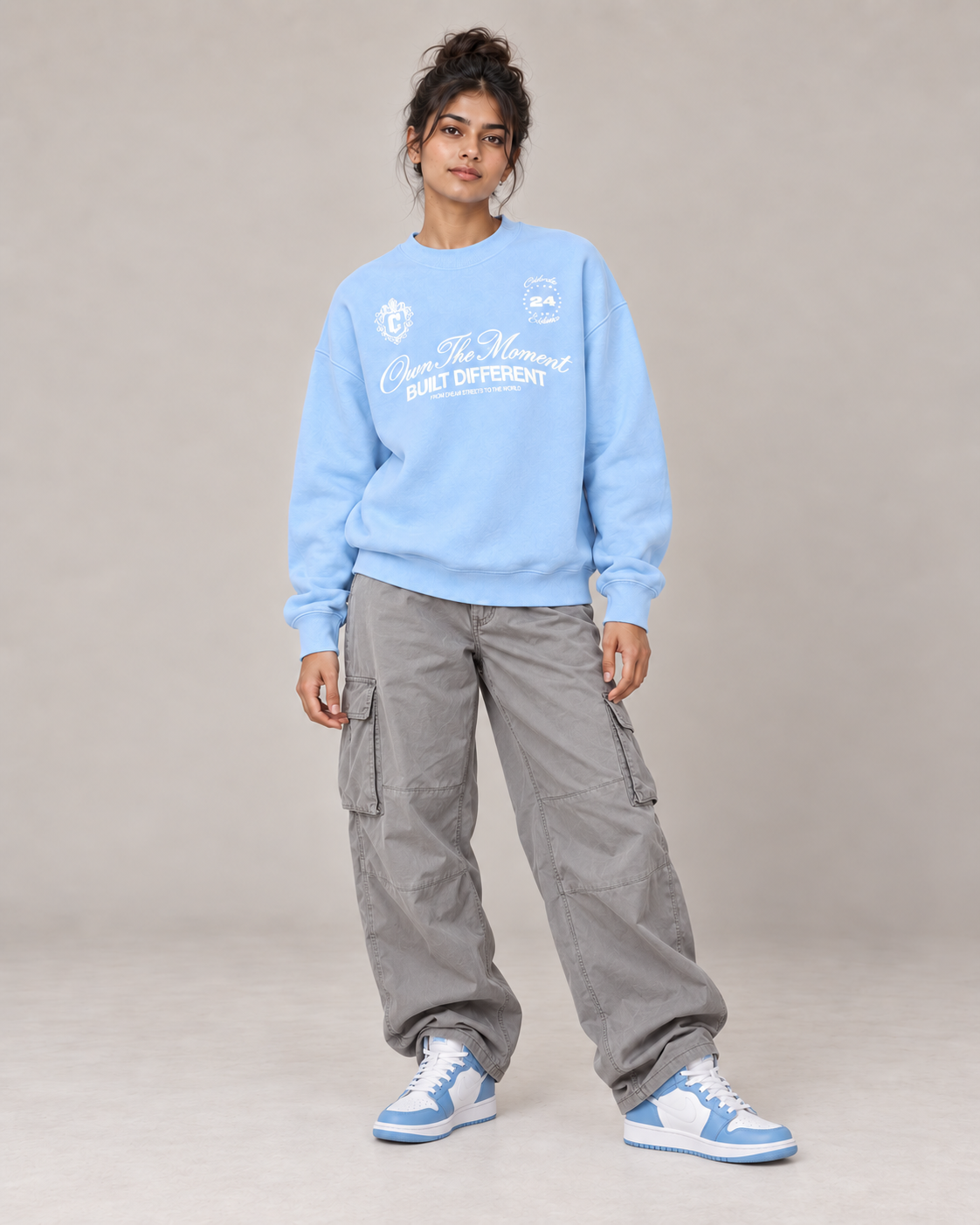 Sky Blue Oversized Sweatshirt