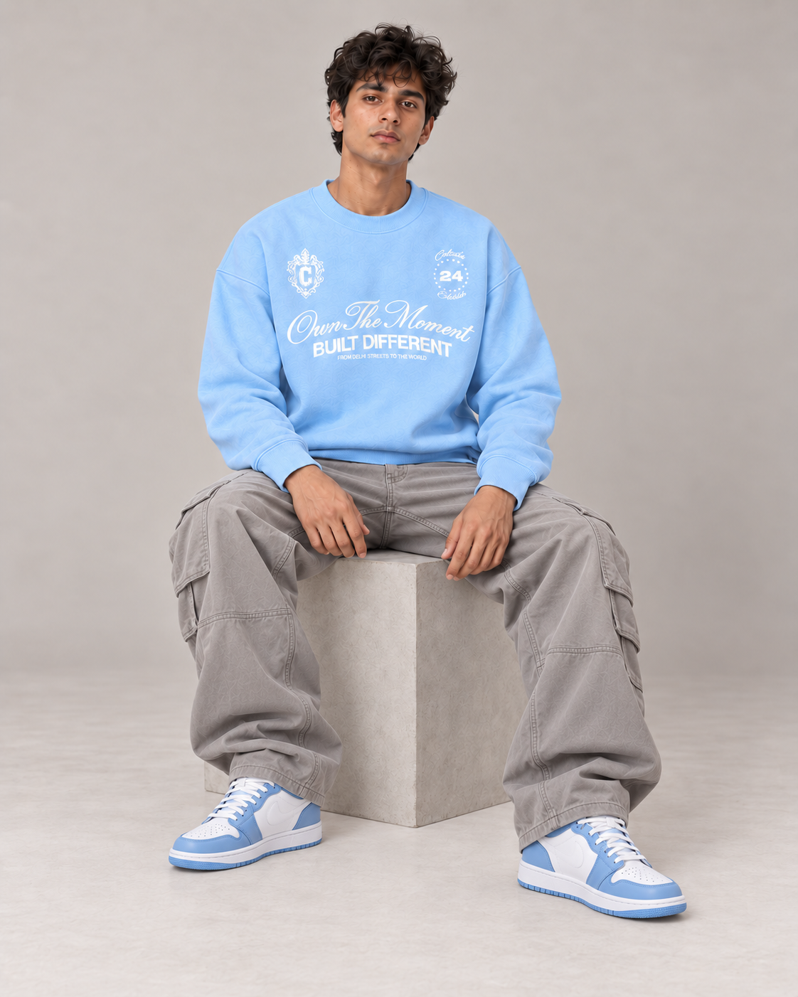 Sky Blue Oversized Sweatshirt