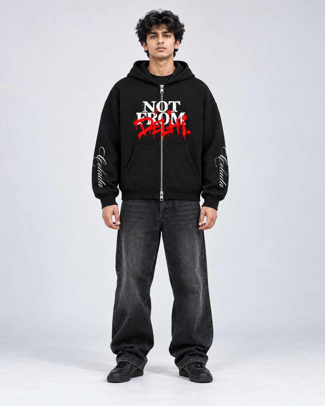 Delhi Zipper Boxy Hoodie