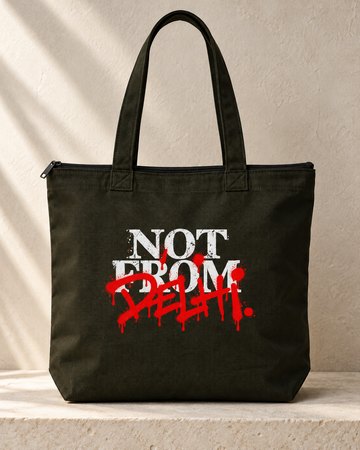 Black Zipper Tote Bag