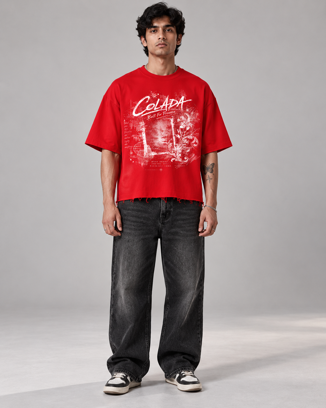 Red Boxy Fit Tee