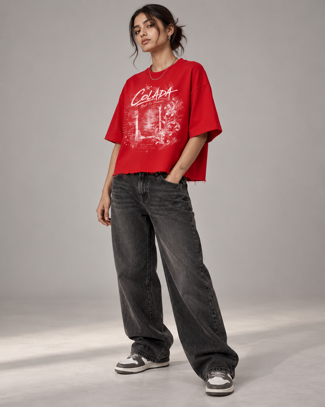 Red Boxy Fit Tee