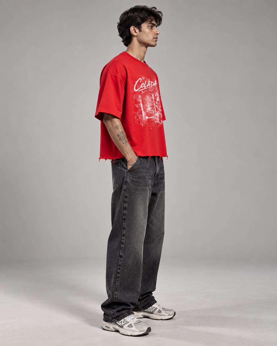 Red Boxy Fit Tee