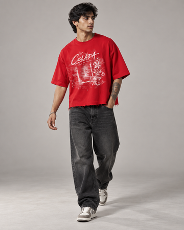 Red Boxy Fit Tee