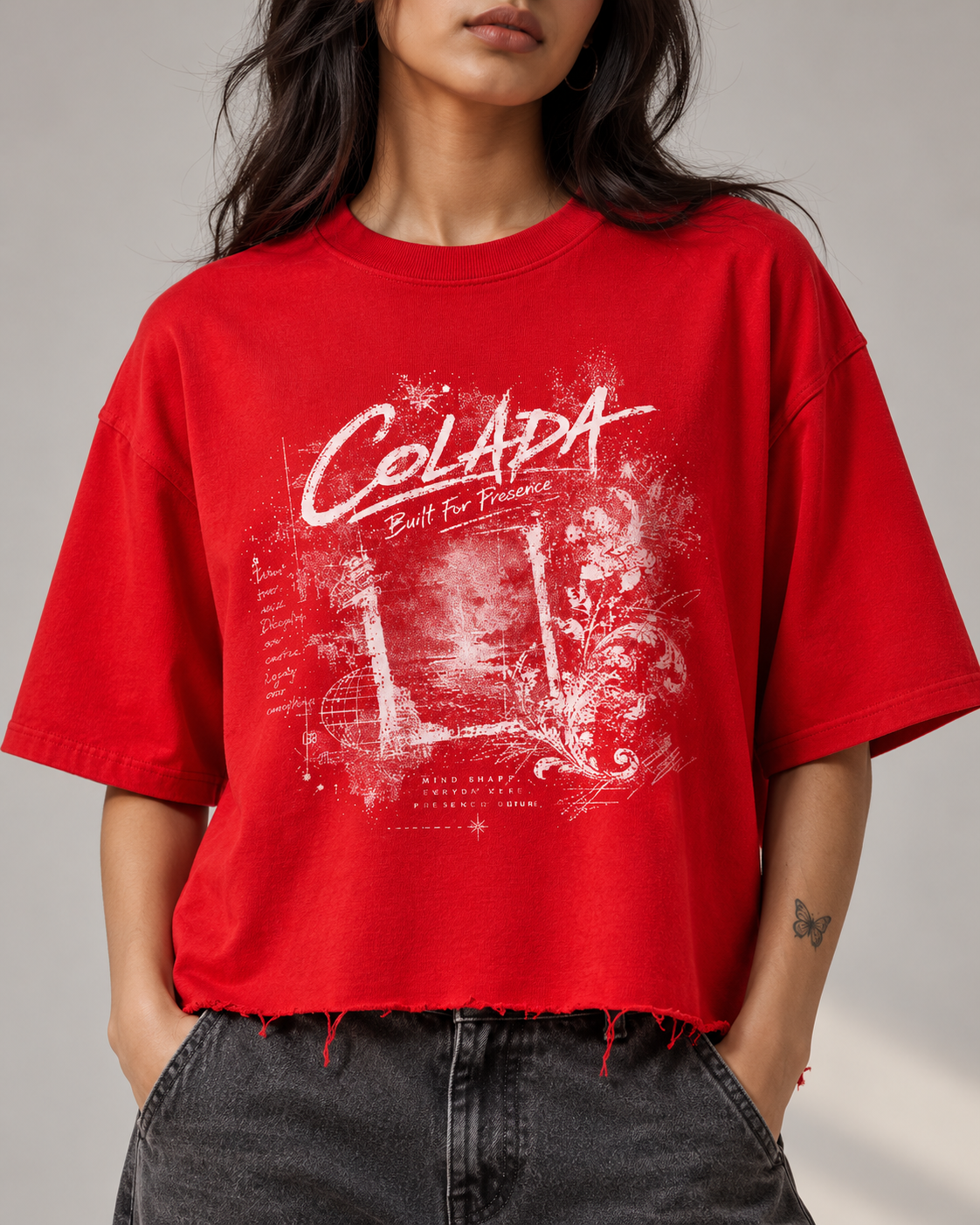 Red Boxy Fit Tee