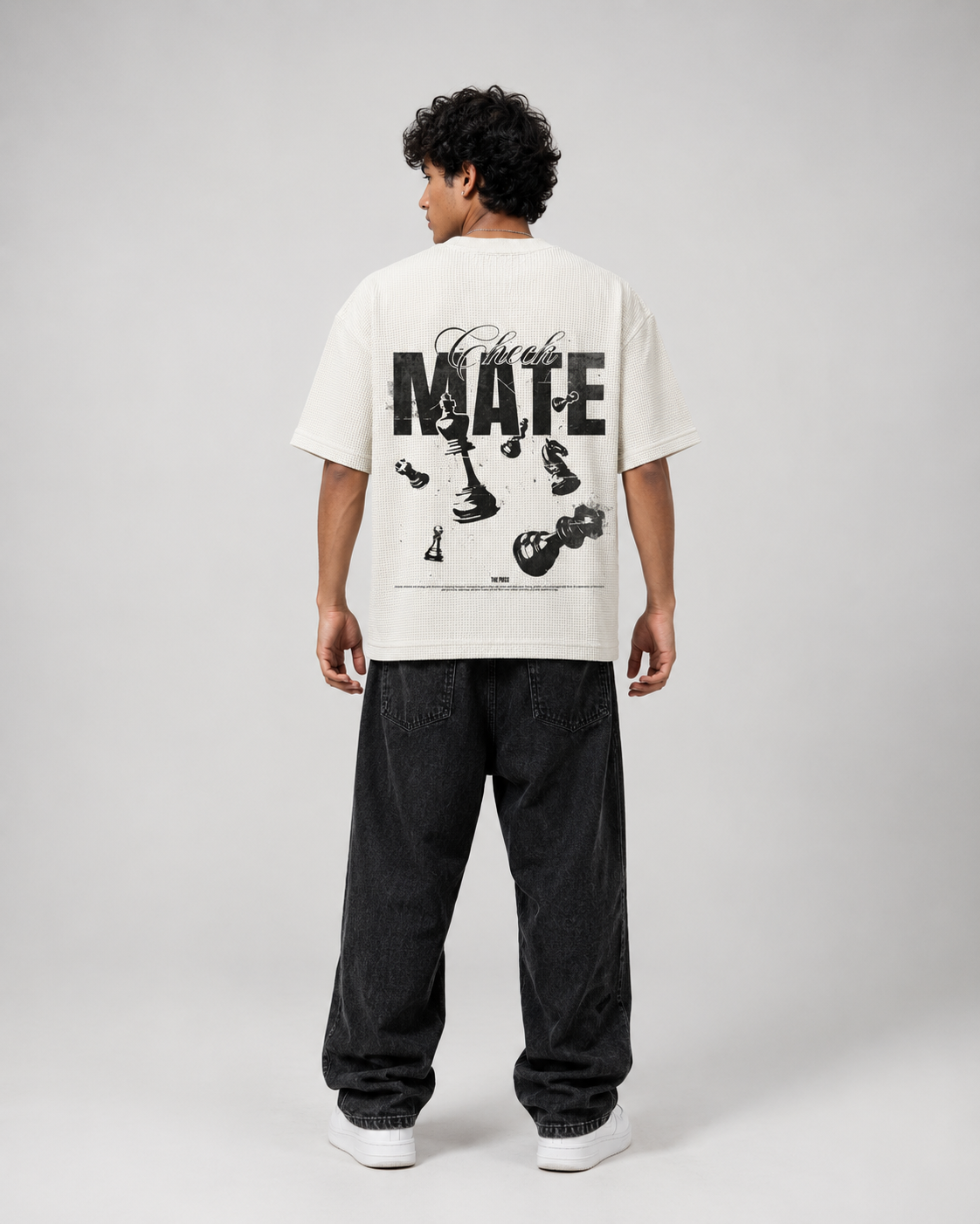 Check Mate Off White Waffle Tee