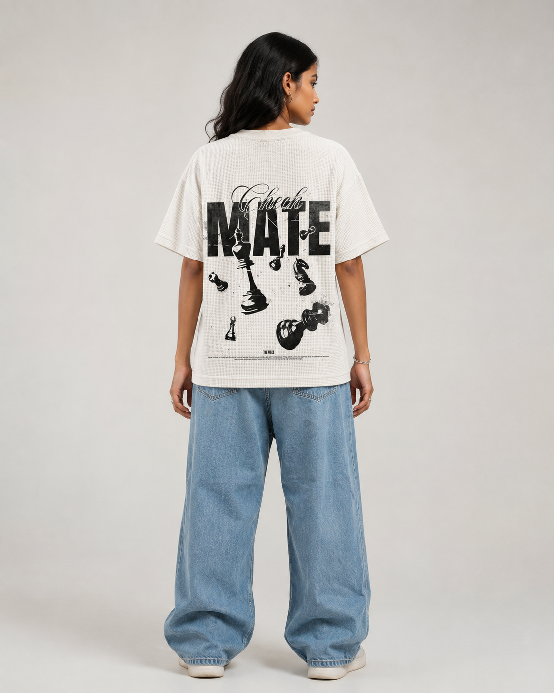 Check Mate Off White Waffle Tee