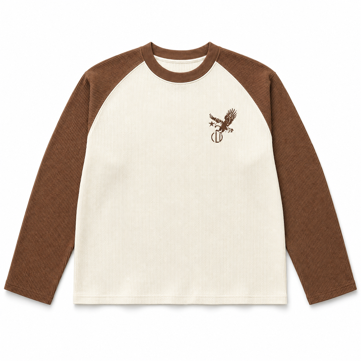 Unknown Brown Raglan Waffle Tee