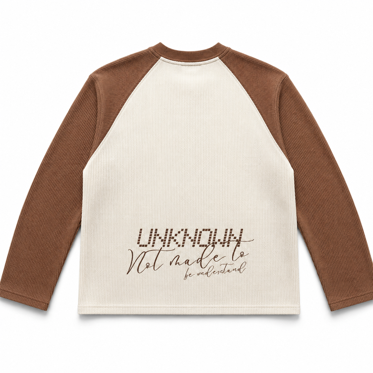 Unknown Brown Raglan Waffle Tee