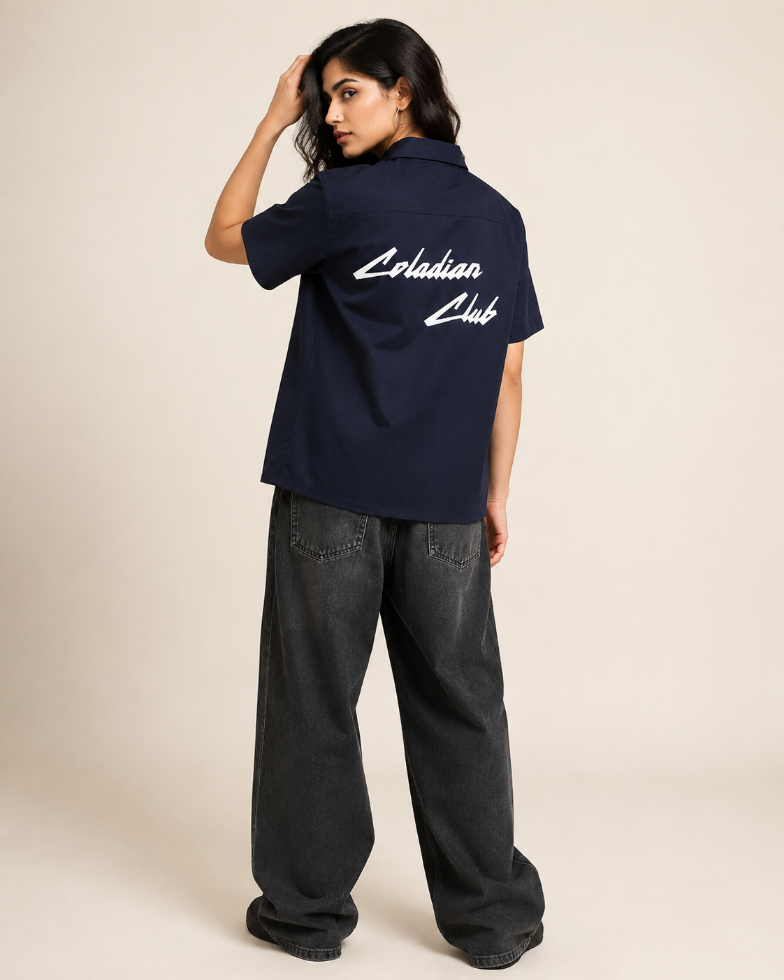 Navy Blue Boxy Shirt