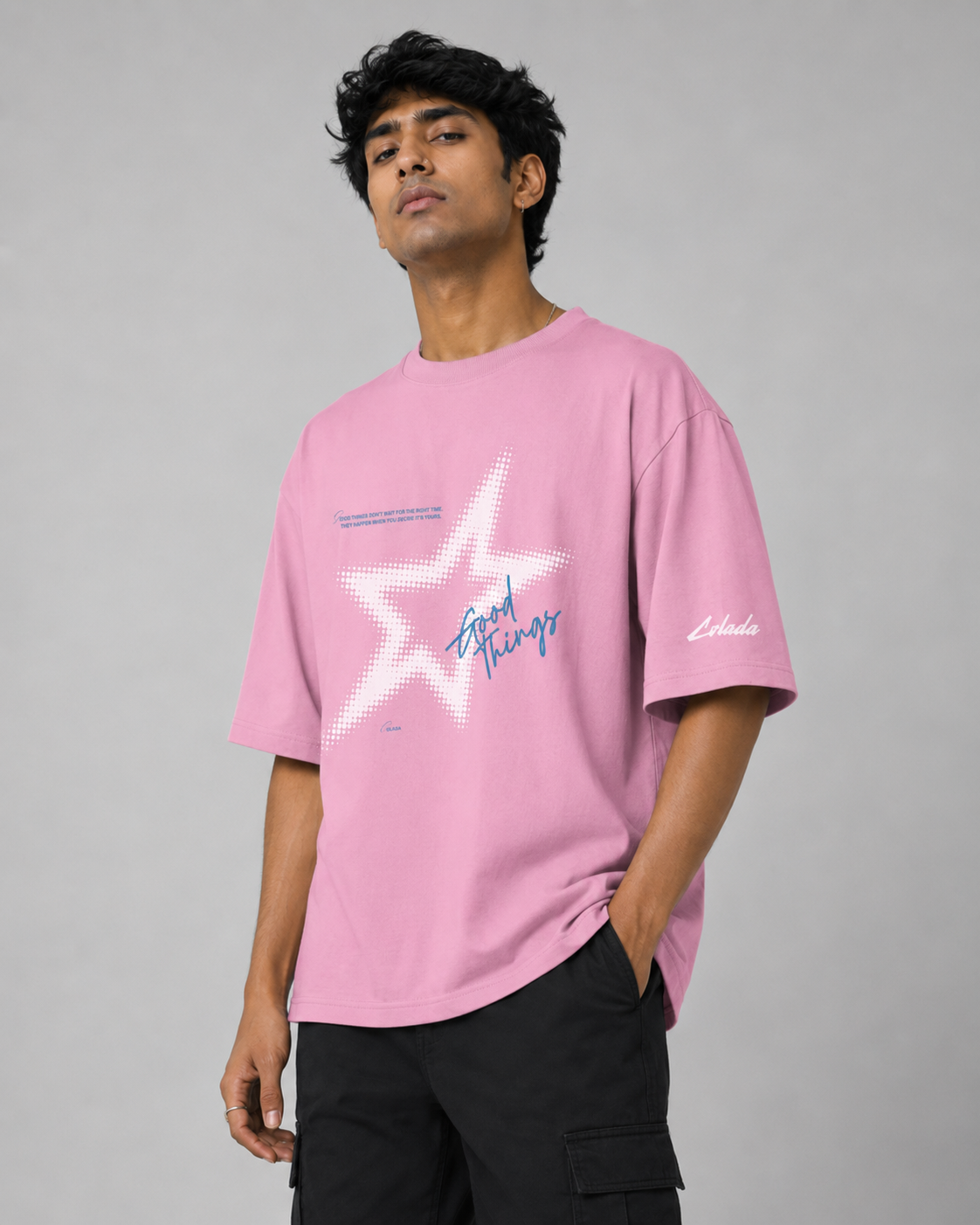 Good Things Baby Pink Oversized Tee