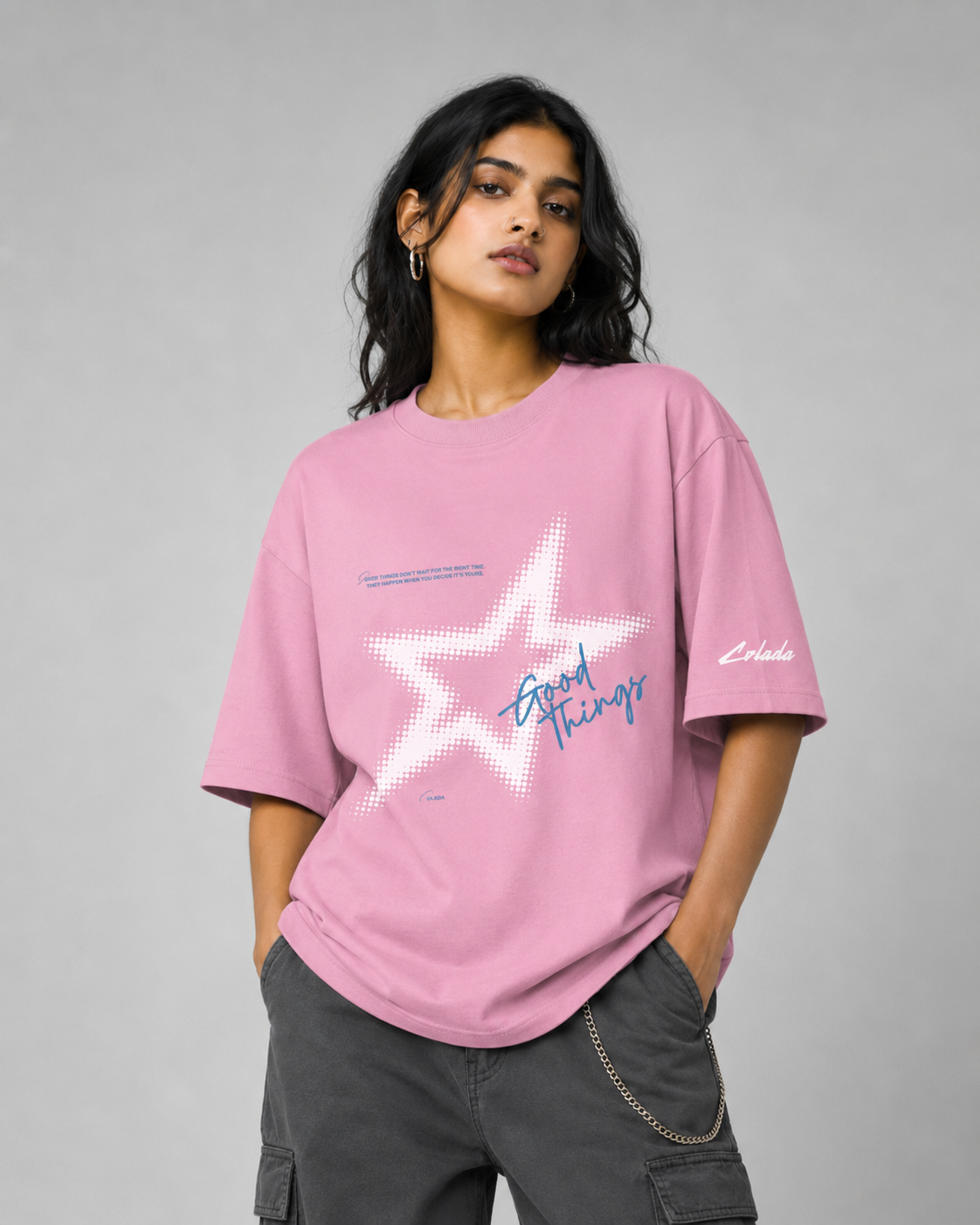 Good Things Baby Pink Oversized Tee