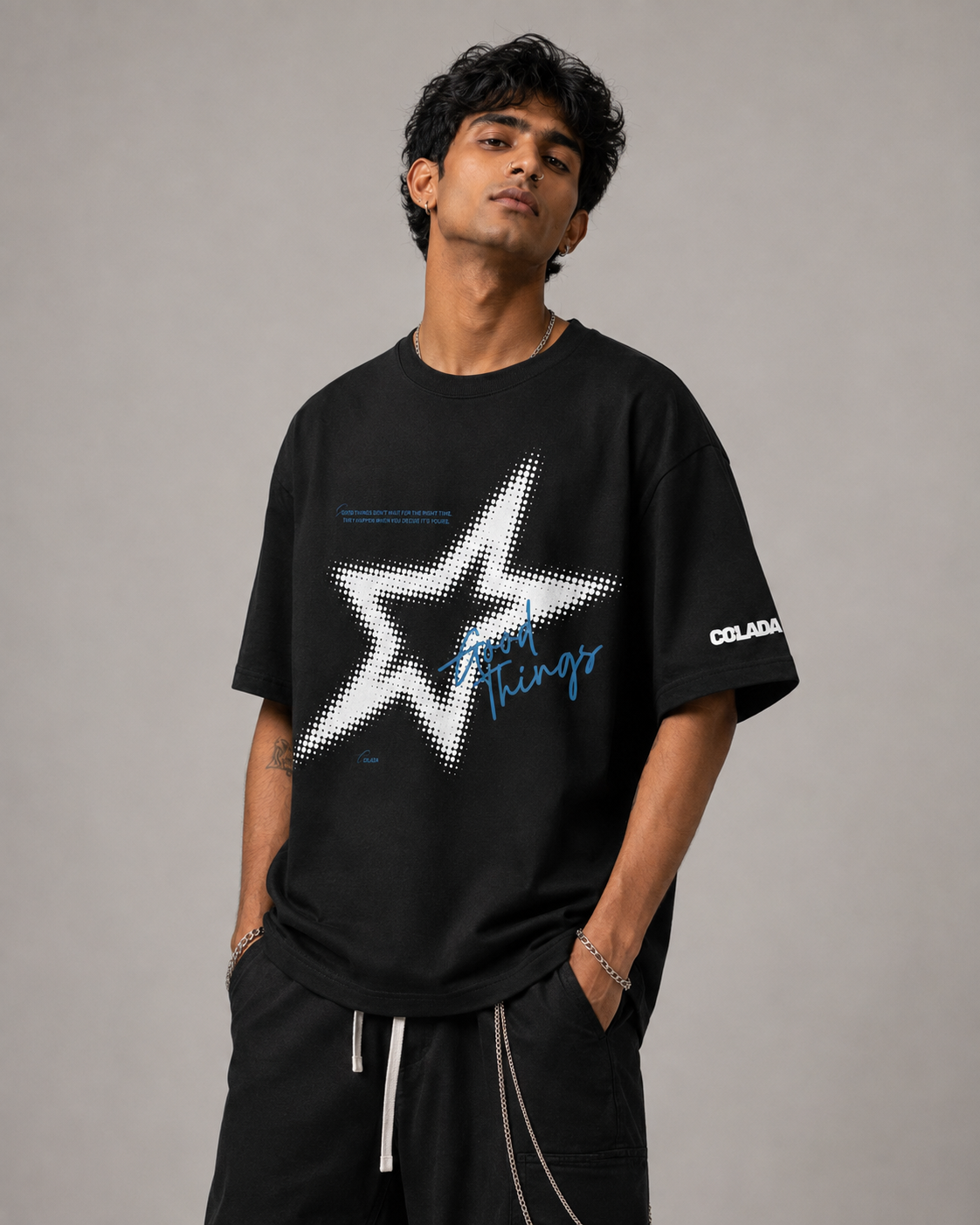 Good Things Black Oversized Tee