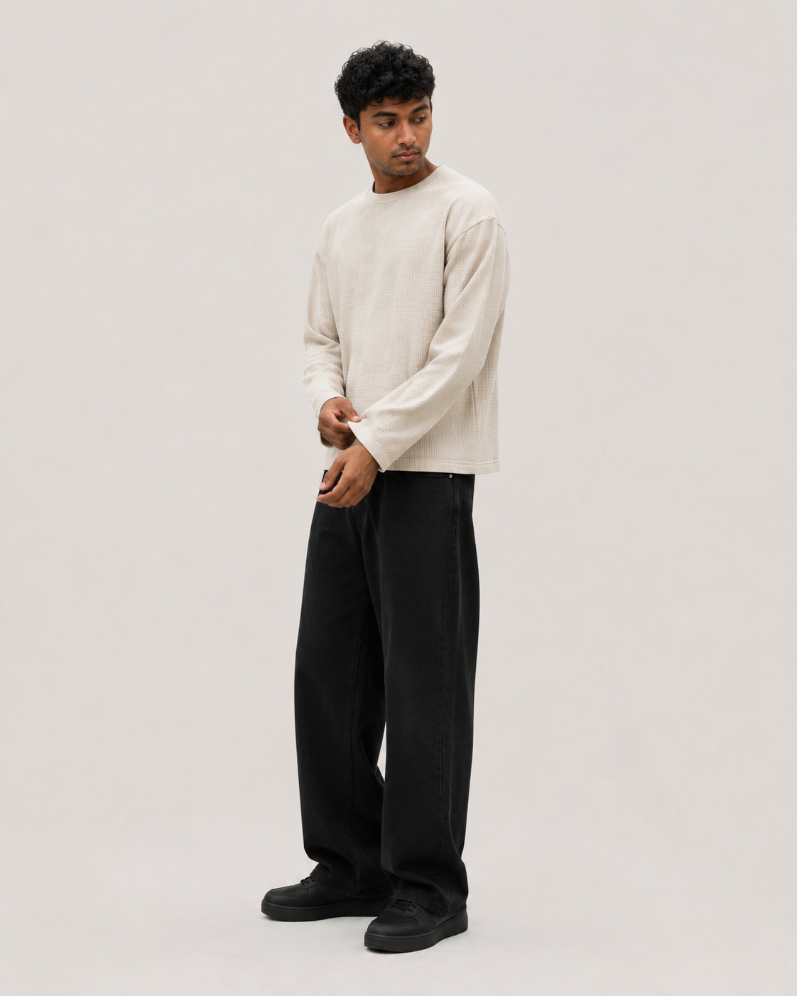 Moonbeam Mini Waffle Boxy Tee
