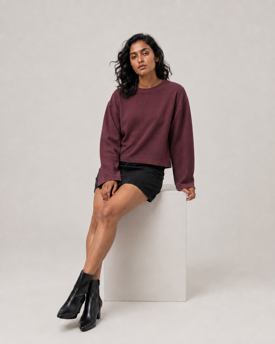 Port Royal Mini Waffle Boxy Tee