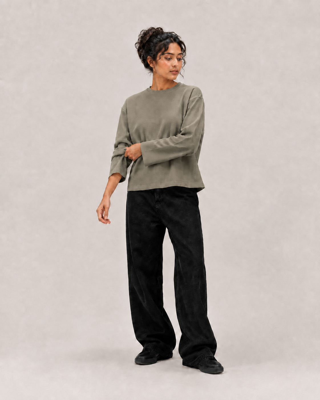 Trench Coat Mini Waffle Boxy Tee