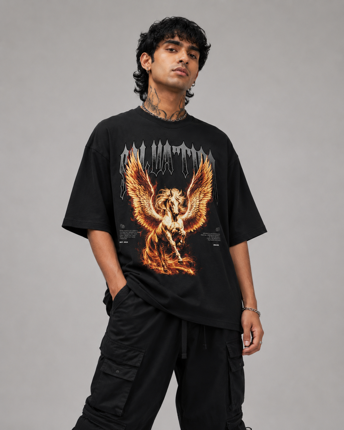 Salvation Black Oversized Tee