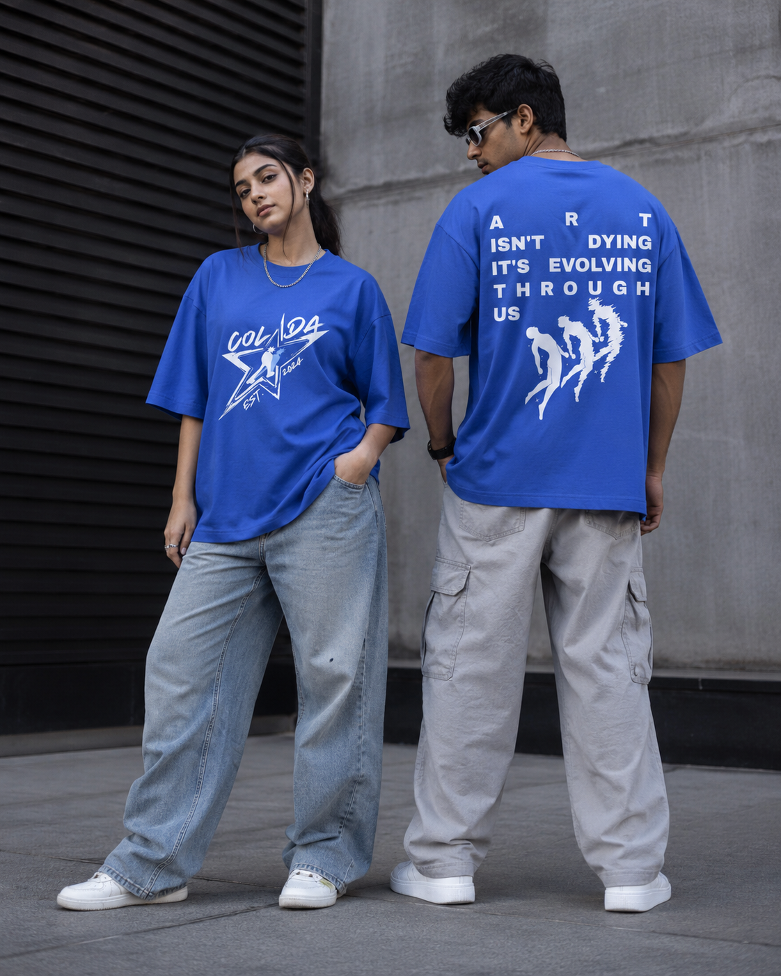 Art — Royal Blue Oversized Tee