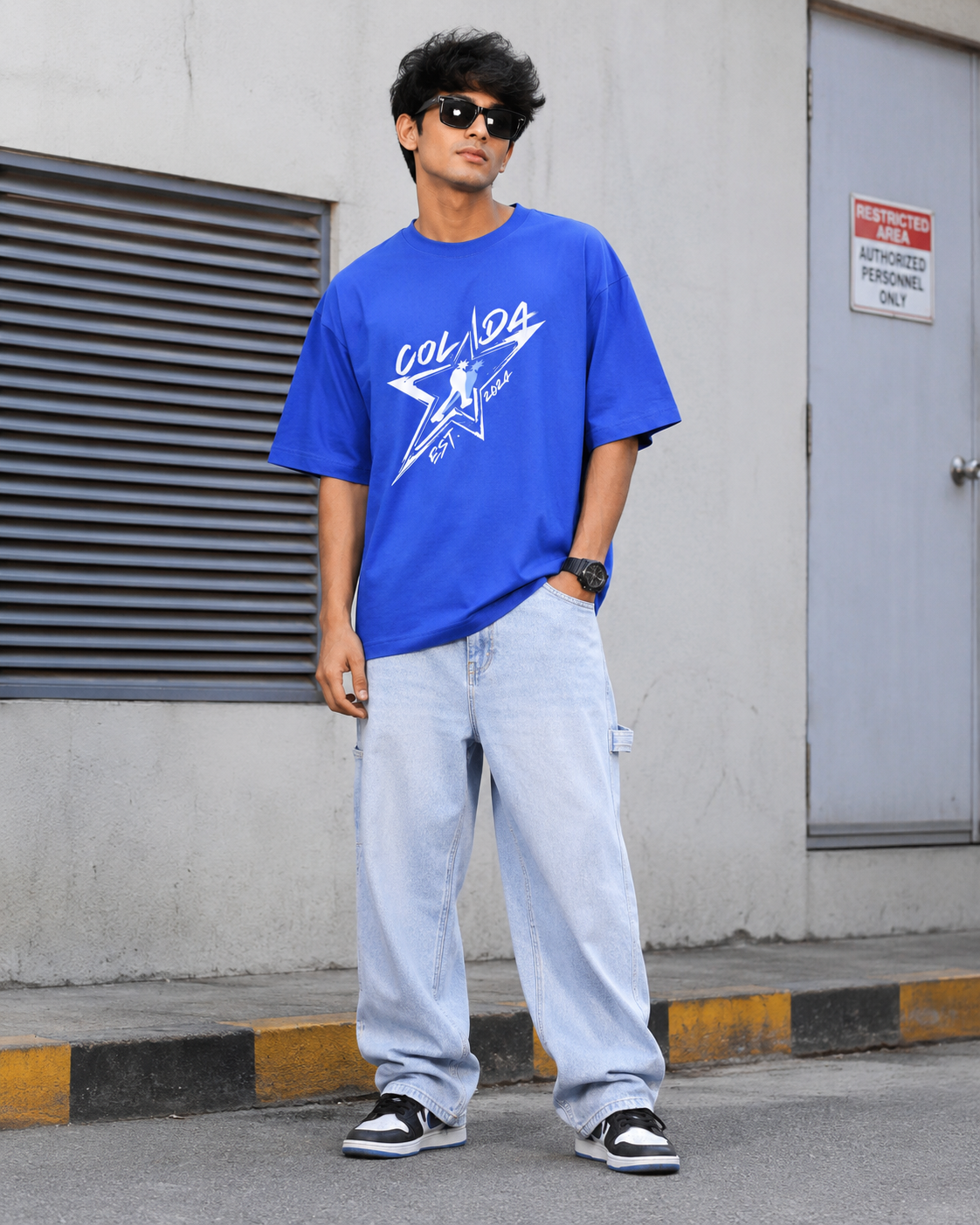 Art — Royal Blue Oversized Tee