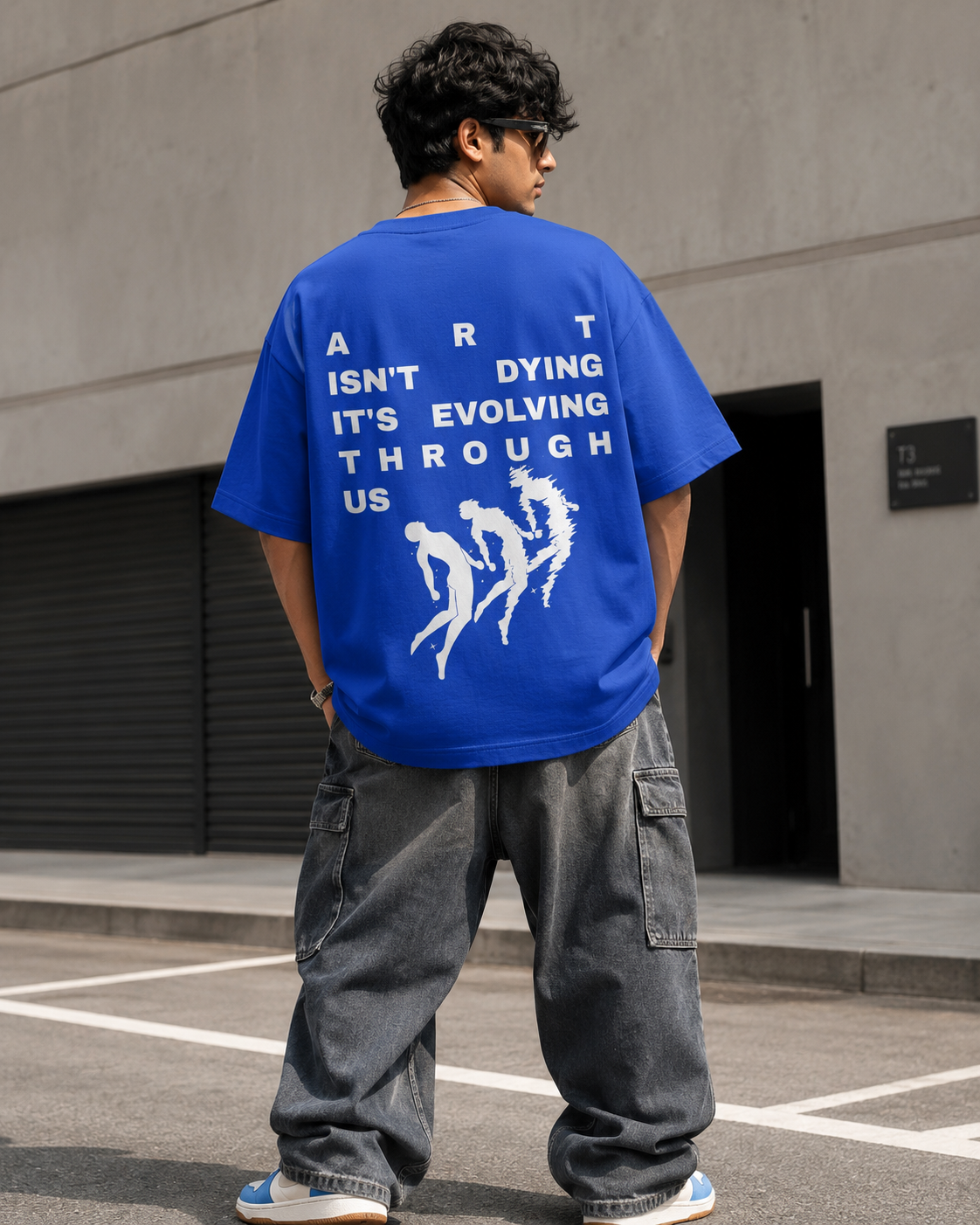 Art — Royal Blue Oversized Tee