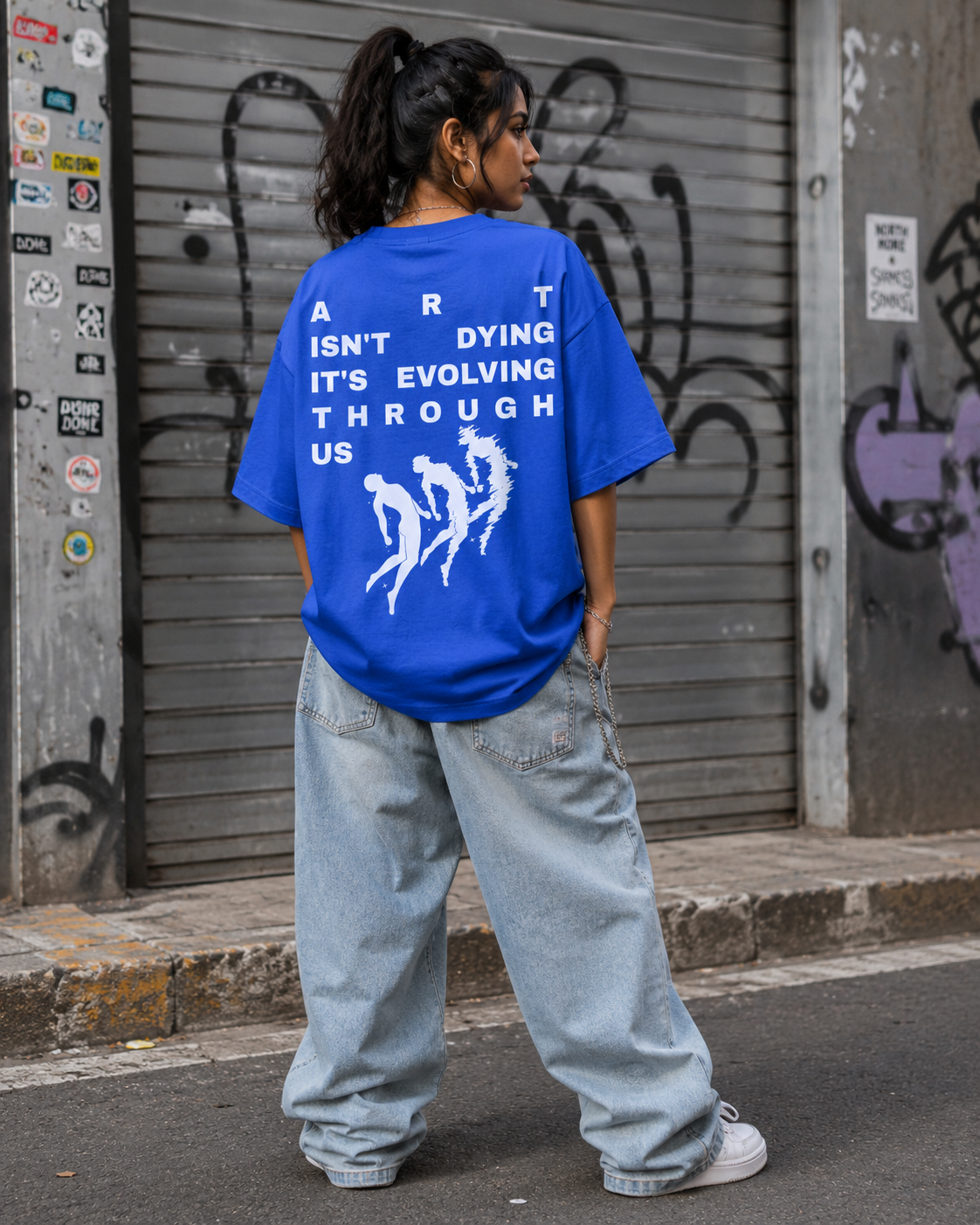 Art — Royal Blue Oversized Tee