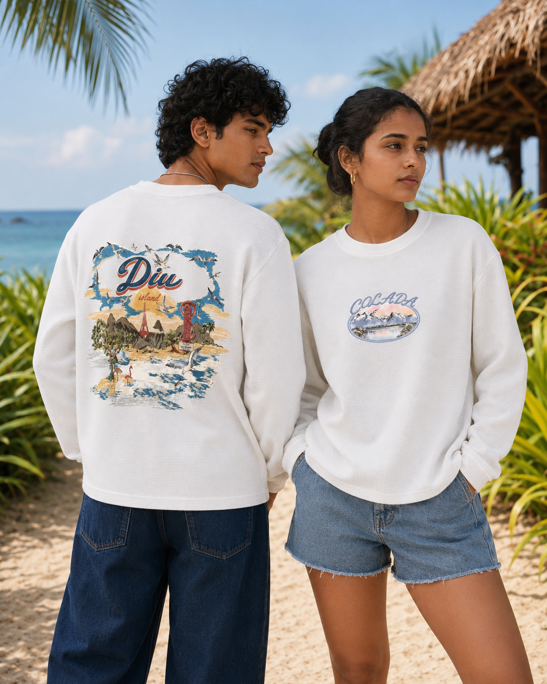 Island  — White Waffle Knite Boxy Tee
