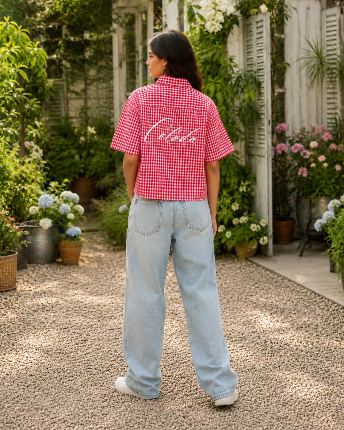 Red Picnic Oxford Boxy Shirt