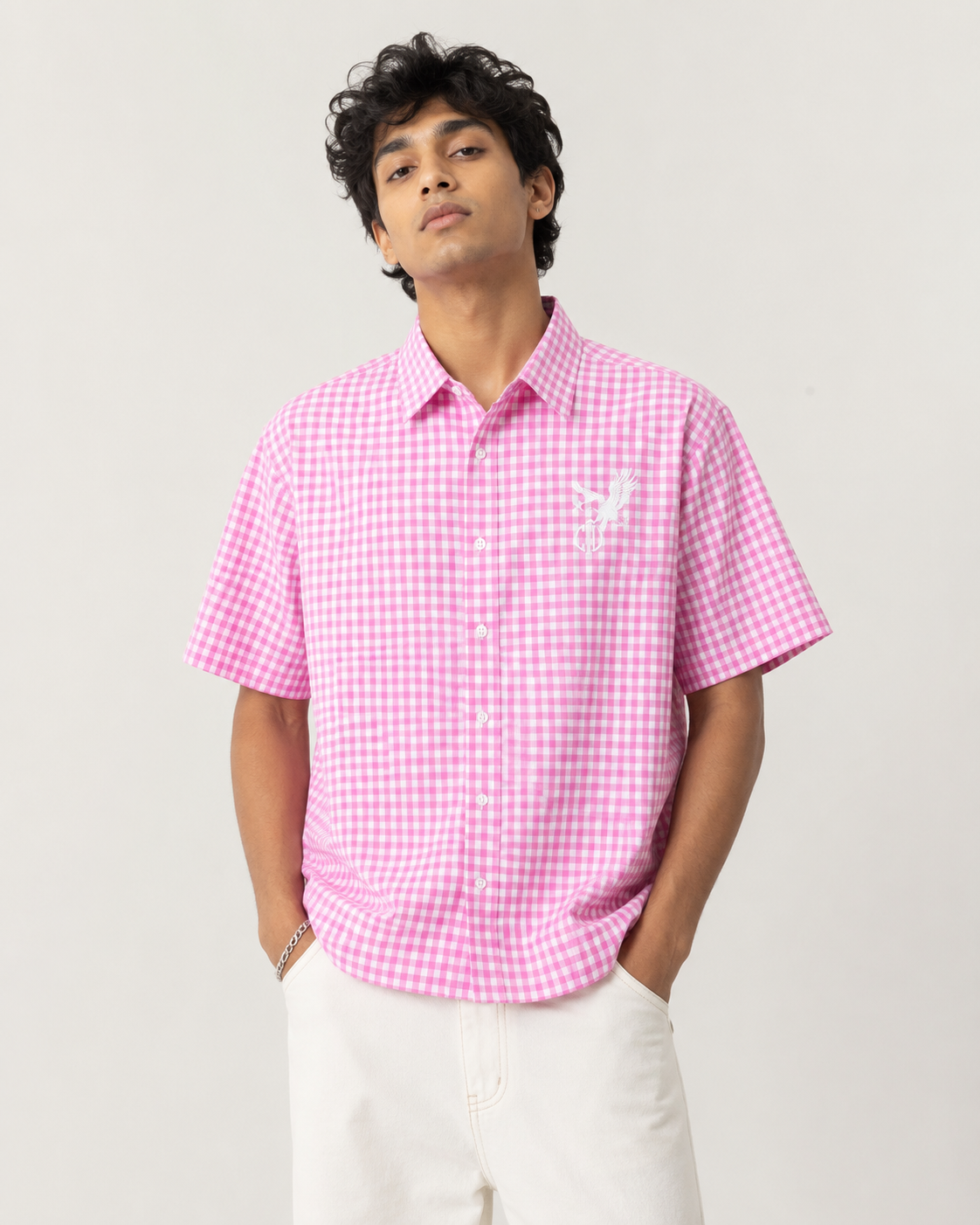 Pink Gingham Boxy Shirt