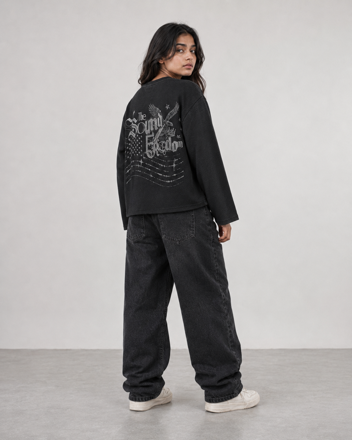 The Sound — Black Waffle Tee
