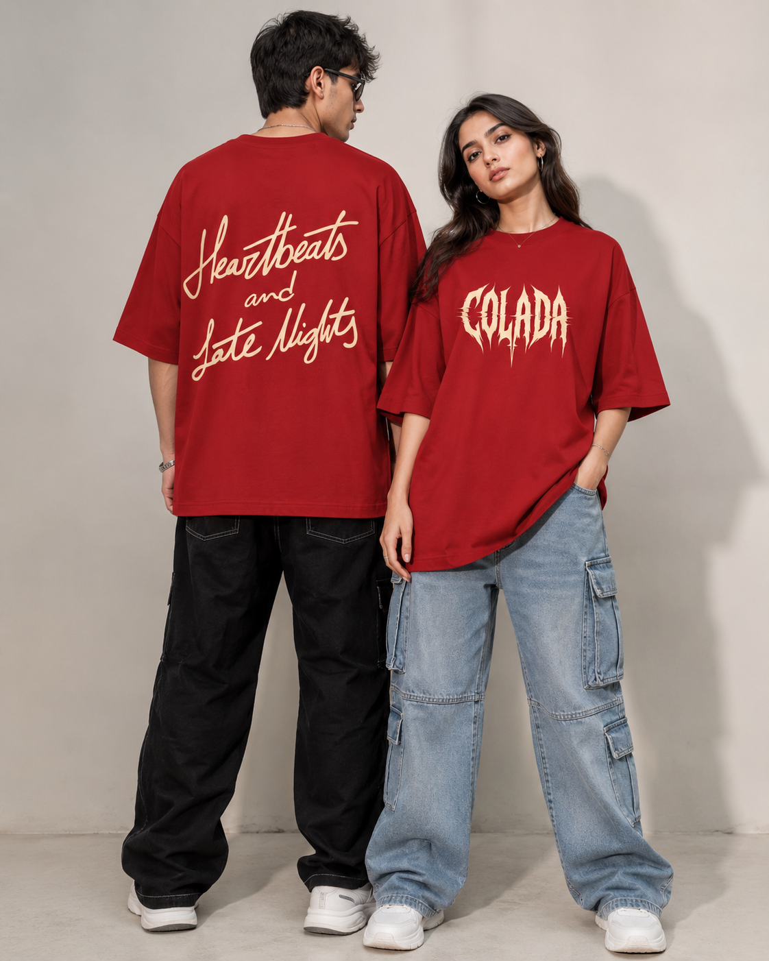 Heartbeats — Red Oversized Tee